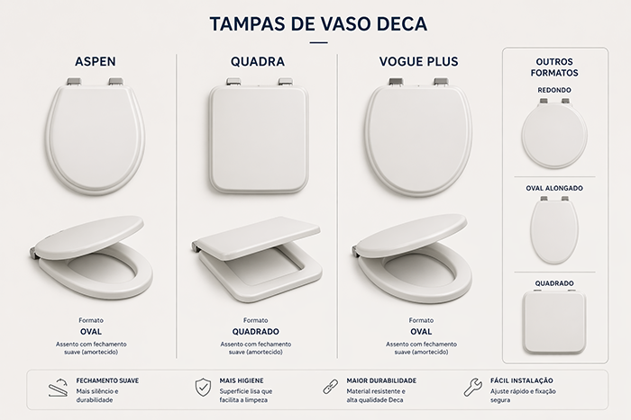 comparações Tampa Vaso Sanitário Deca
