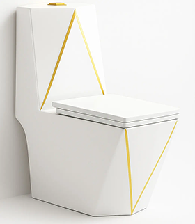 Vaso Sanitário Monobloco Diamante Dourado Caixa Acoplada Luxo Smart Norte