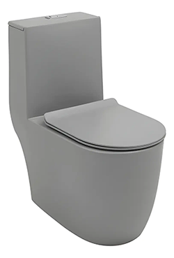 Vaso Sanitário Monobloco Porcelana Amazonita Pingoo Casa Cinza
