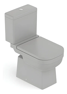 Vaso Sanitário com Caixa Acoplada Cinza Celite Ecoflush 3/6L