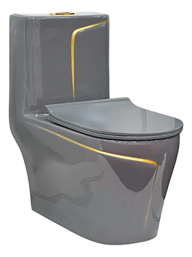 Vaso sanitário Miami monobloco acoplado cor Miami grey gold